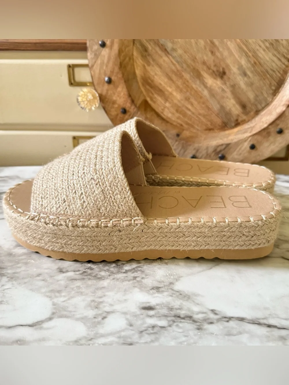 BEACH by Matisse Espadrille Platform Slide Sandals Women's Size 10